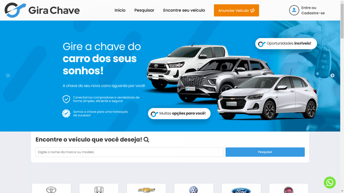 Portal de Veículos Gira Chave Classificados  estilo Web Motors