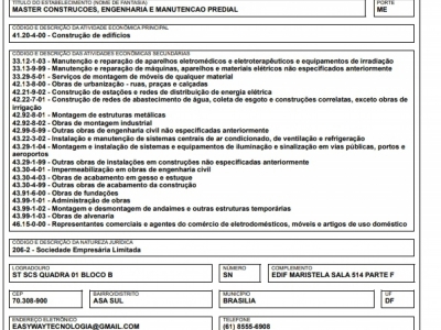 Vendo CNPJ ativo 19 anos de atividades para aérea de construção 